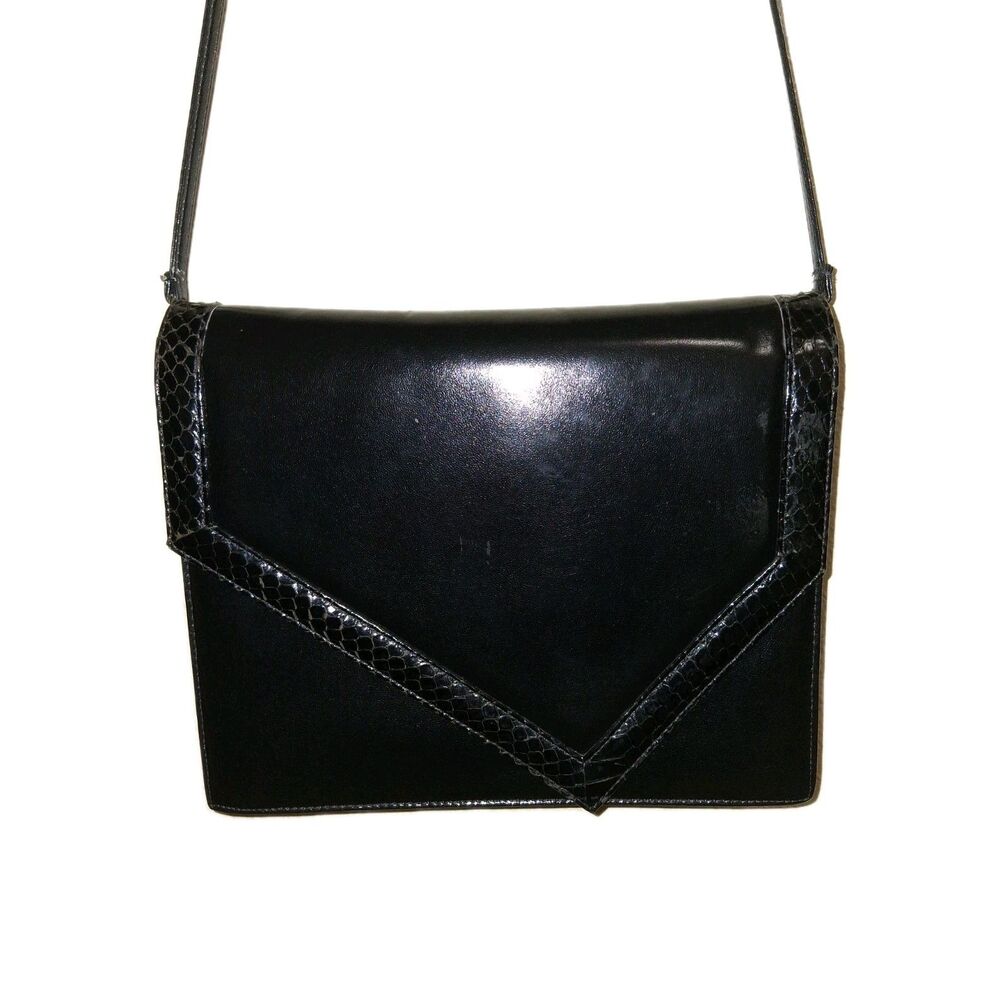 Vintage Jay Herbert New York Woman's Black Patent  Leather Crossbody Handbag